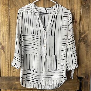 Ivanka Trump Black and White Patterned Blouse